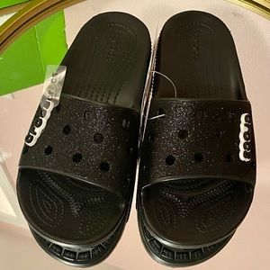 CROCS Glitter Slides NWT